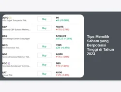 Tips Memilih Saham yang Berpotensi Tinggi di Tahun 2023