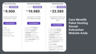 Cara Memilih Paket Hosting Sesuai Kebutuhan Website Anda
