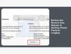Backup dan Restore Data Website di Hosting cPanel: Panduan Lengkap