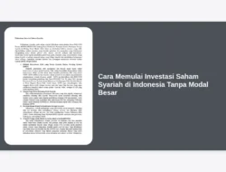 Cara Memulai Investasi Saham Syariah di Indonesia Tanpa Modal Besar