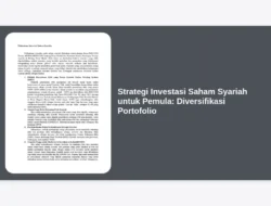 Strategi Investasi Saham Syariah untuk Pemula: Diversifikasi Portofolio