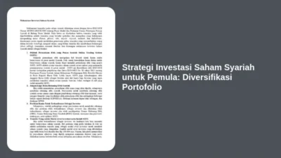 Strategi Investasi Saham Syariah untuk Pemula: Diversifikasi Portofolio