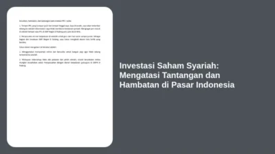 Investasi Saham Syariah: Mengatasi Tantangan dan Hambatan di Pasar Indonesia